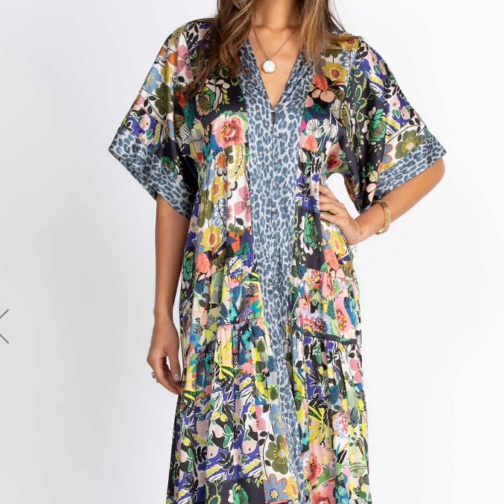 Johnny Was silk Chelsea Sea Gardens Kimono/dress NWT - Picture 5 of 13